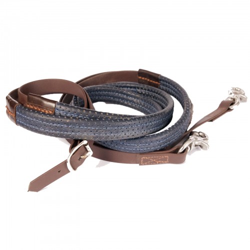 Rênes cuir perforé doublé biothane  - Sellerie Gaston Mercier