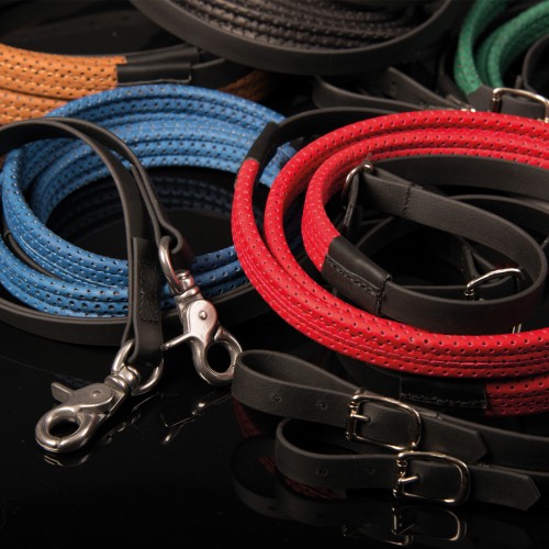 Rênes cuir perforé doublé biothane  - Sellerie Gaston Mercier