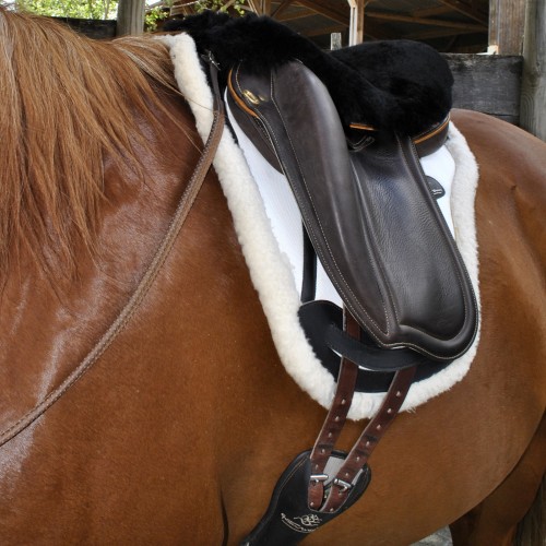 Sursiège pour selle d'équitation en laine de mouton naturelle - Sellerie Gaston Mercier